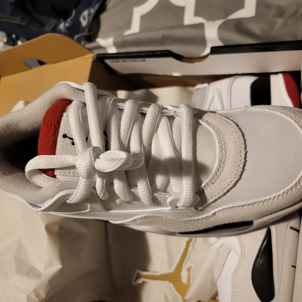 Jordan White and Red Sneakers Retro-Inspired Design - Picture 5 of 8